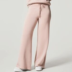 Spanx AirEssentials Wide Leg Pants Lunar Tan Beige Size Medium Tall